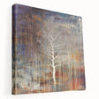 Abstract floral stretched canvas artwork showcasing vibrant colors and dynamic patterns, ideal for modern home decor, viewed from the side to highlight depth and texture.