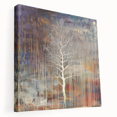 Abstract floral stretched canvas artwork showcasing vibrant colors and dynamic patterns, ideal for modern home decor, viewed from the side to highlight depth and texture.