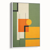 Framed minimalist wall art in an abstract design, showcasing soft white tones and clean lines, displayed from a side view against a neutral background. Ideal for modern home decor.