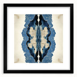 Modern Abstract Wall Art – Navy Blue & Beige Symmetrical Canvas