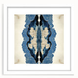 Modern Abstract Wall Art – Navy Blue & Beige Symmetrical Canvas
