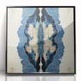 Modern Abstract Wall Art – Navy Blue & Beige Symmetrical Canvas