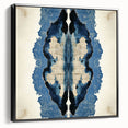 Modern Abstract Wall Art – Navy Blue & Beige Symmetrical Canvas