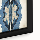 Modern Abstract Wall Art – Navy Blue & Beige Symmetrical Canvas