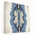 Modern Abstract Wall Art – Navy Blue & Beige Symmetrical Canvas
