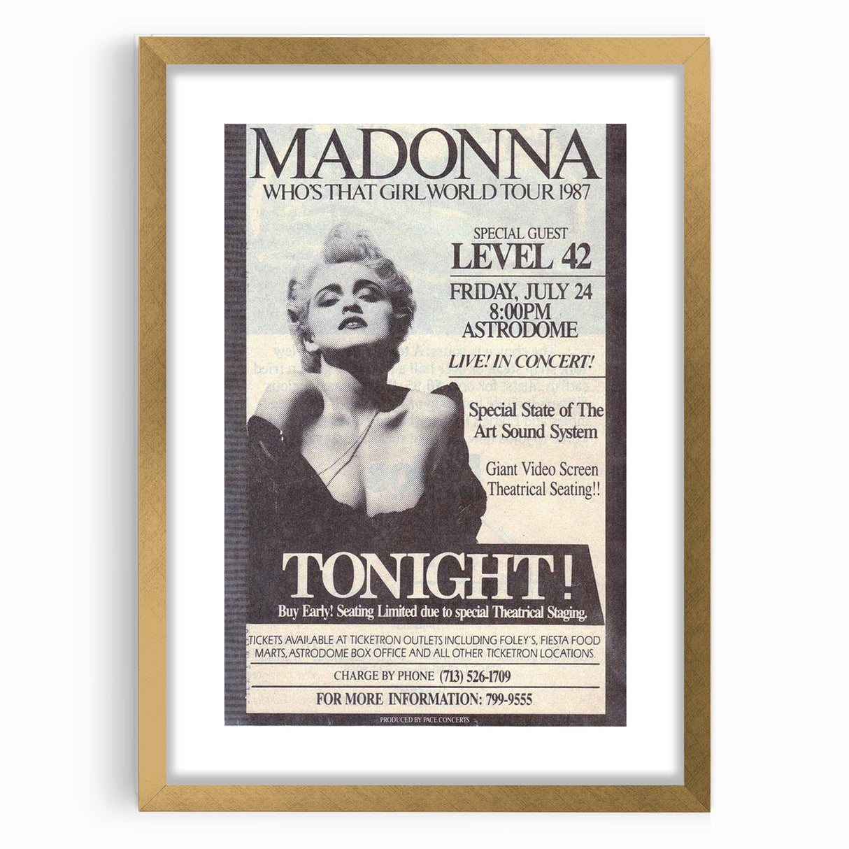 Madonna 1987 Who's That Girl Tour Poster - Retro Pop Wall Art