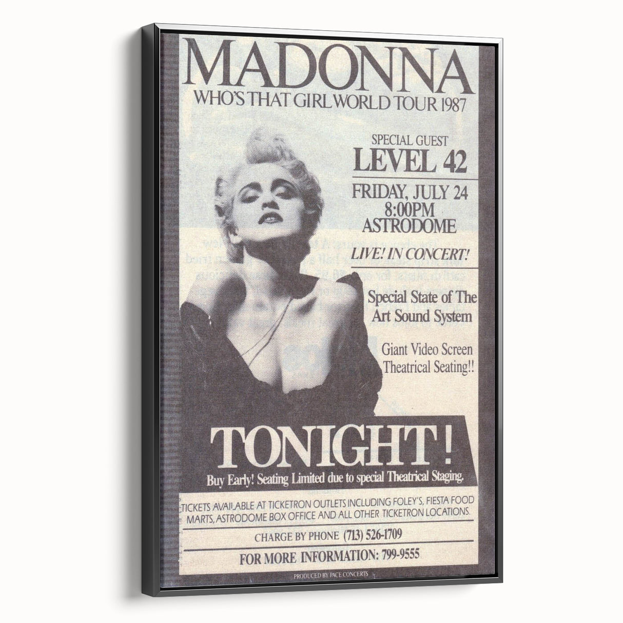 Madonna 1987 Who's That Girl Tour Poster - Retro Pop Wall Art