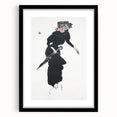 Woman with an Umbrella Realism Art Print - Monochrome Canvas Decor