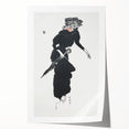 Woman with an Umbrella Realism Art Print - Monochrome Canvas Decor