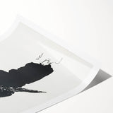 Woman with an Umbrella Realism Art Print - Monochrome Canvas Decor