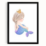 Princess Mermaid Girls Room Wall Art – Kids Room Art Print