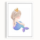 Princess Mermaid Girls Room Wall Art – Kids Room Art Print