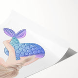 Princess Mermaid Girls Room Wall Art – Kids Room Art Print