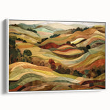 Framed canvas of vintage poster art featuring a colorful fall scene, ideal for extra large wall art in living rooms.