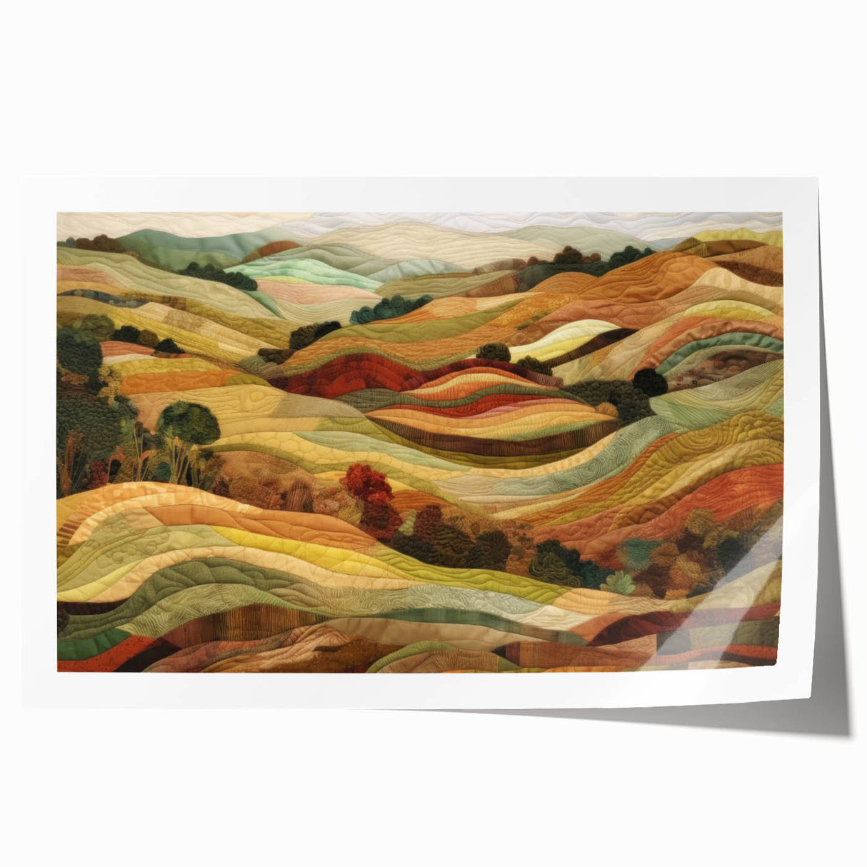 Extra large rolled print featuring a fall-themed floral design in warm orange and red tones, ideal for art wall dining room.