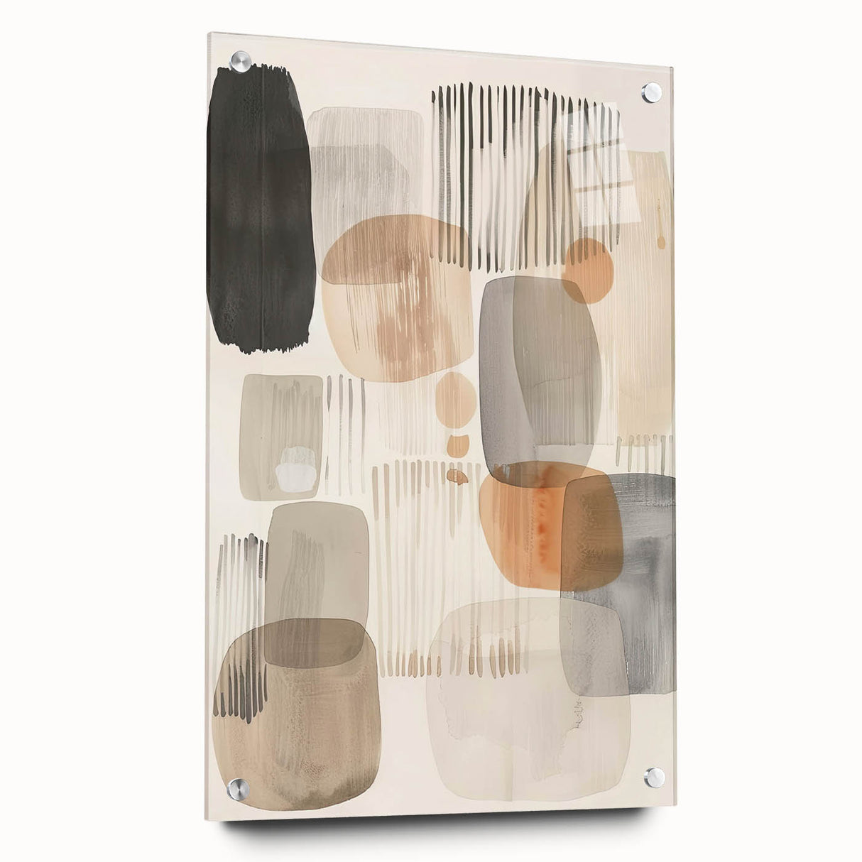 Framed Dining Room Prints - Neutral Abstract Canvas Art