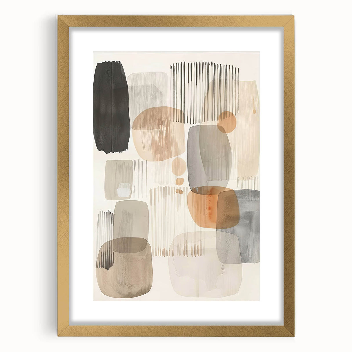 Framed Dining Room Prints - Neutral Abstract Canvas Art