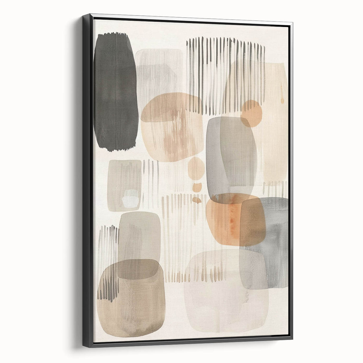 Framed Dining Room Prints - Neutral Abstract Canvas Art