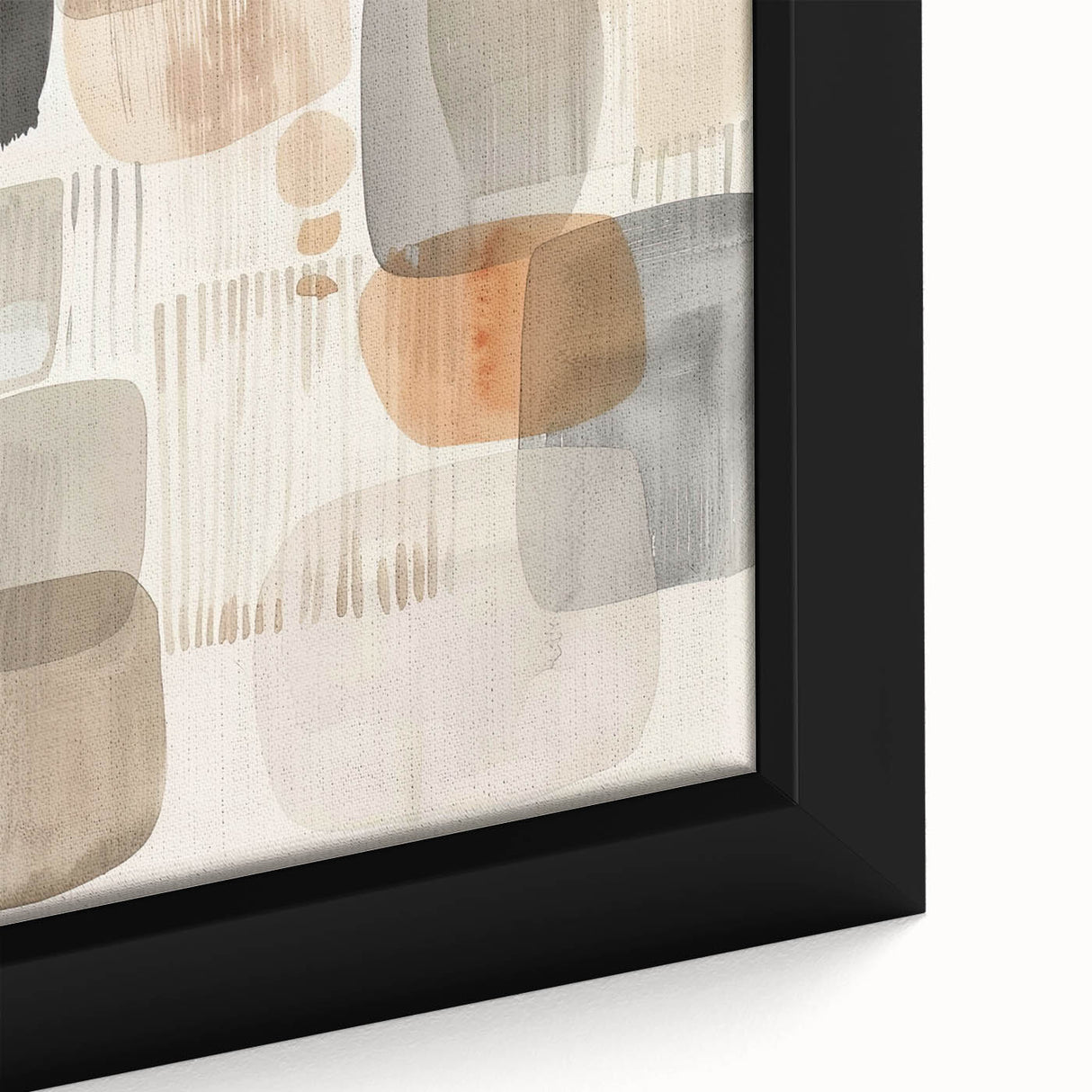 Framed Dining Room Prints - Neutral Abstract Canvas Art