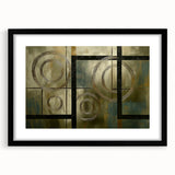 Modern Geometric Living Room Wall Art – Gold & Black Canvas Print