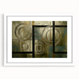 Modern Geometric Living Room Wall Art – Gold & Black Canvas Print