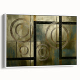 Modern Geometric Living Room Wall Art – Gold & Black Canvas Print