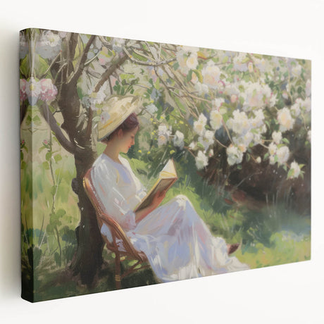 Abstract figurative stretched canvas artwork showcasing vibrant colors and dynamic shapes, perfect for modern home decor. Side view highlights its depth and texture.