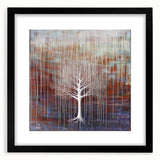 Abstract floral frame art with a black mat, showcasing vibrant colors and intricate designs, perfect for modern home decor and enhancing interior spaces.
