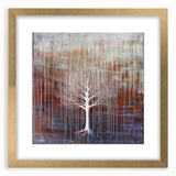 Abstract floral frame in gold with a mat, showcasing intricate designs and vibrant colors, ideal for modern home decor and enhancing wall aesthetics.