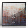 Framed acrylic artwork showcasing vibrant abstract floral designs in shades of blue and pink, set against a sleek black frame, ideal for modern decor.