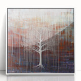 Framed acrylic artwork showcasing an abstract floral design with vibrant colors on a white background, ideal for modern home decor and artistic expression.