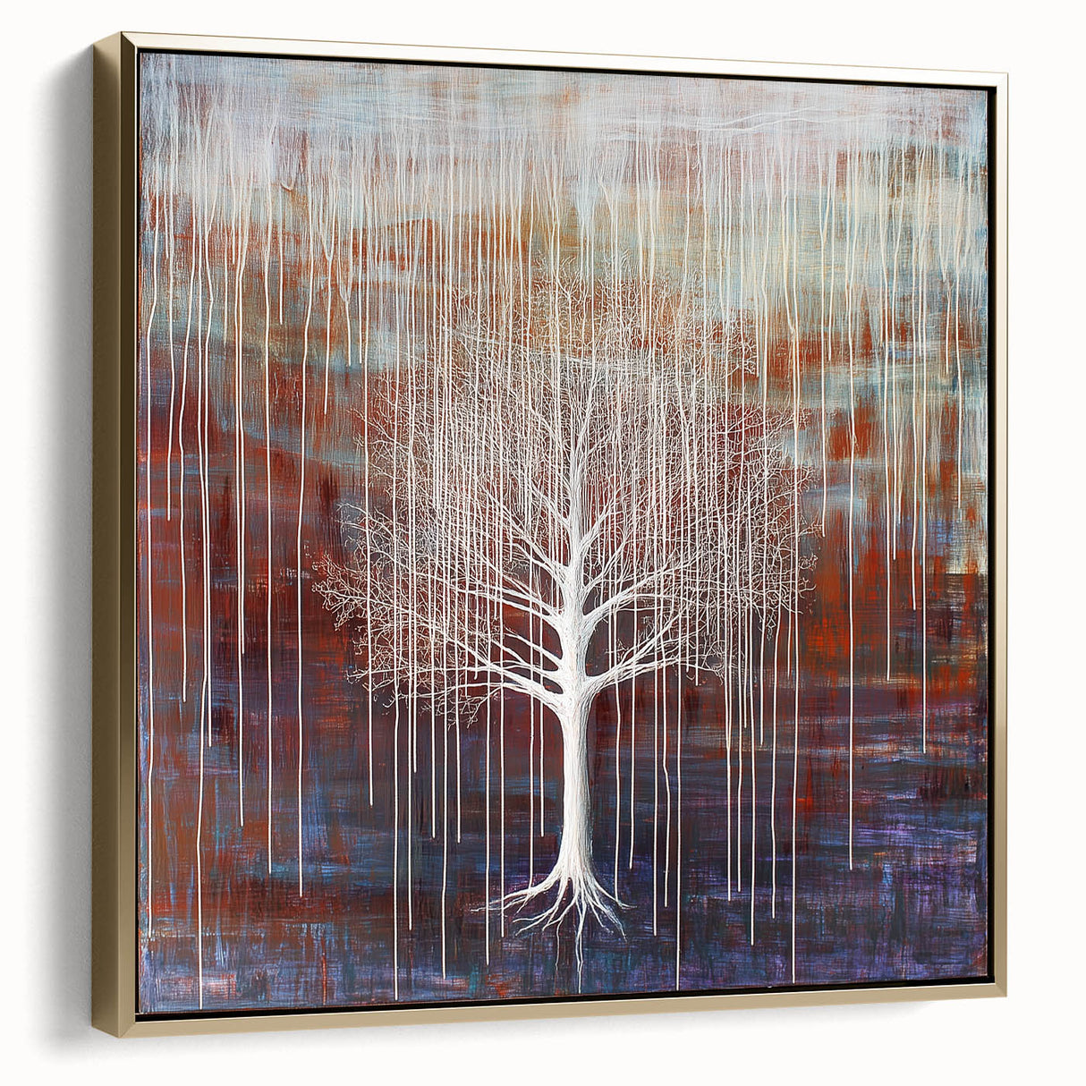Abstract floral wall art in a silver and gold framed canvas, showcasing intricate designs and vibrant colors, perfect for modern home decor. This elegant piece adds a touch of sophistication to any living space.