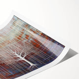 Abstract floral design rolled print showcasing vibrant colors and intricate patterns, ideal for home decor. Packaged securely in a protective cardboard tube for easy shipping.