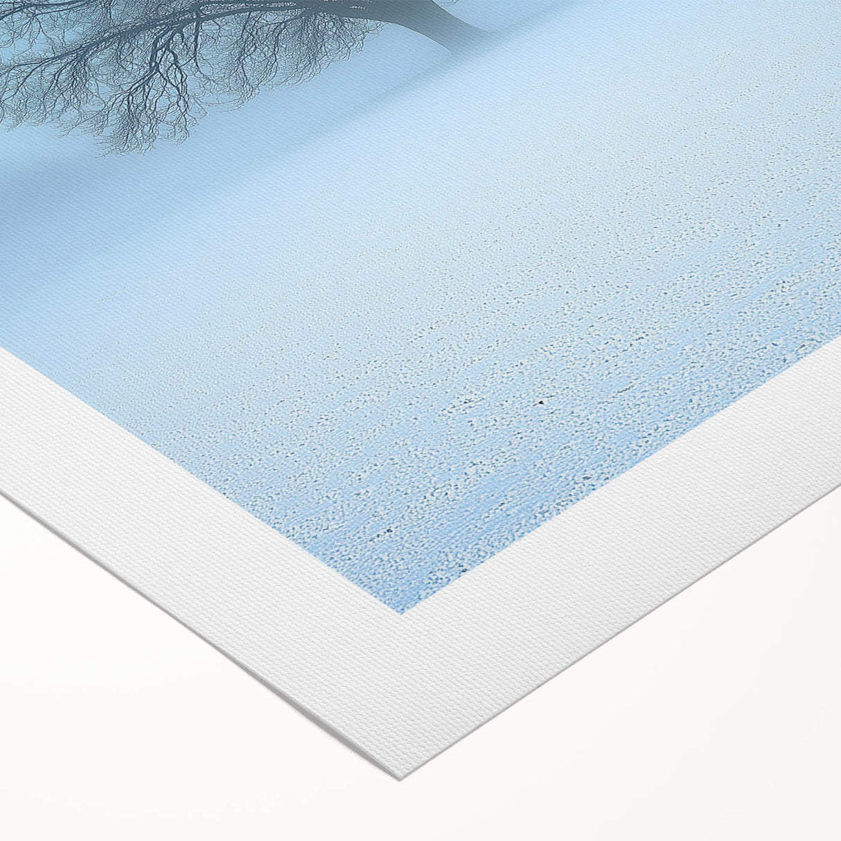 Abstract landscape rolled canvas artwork showcasing vibrant shades of blue and green, featuring a textured surface and modern design elements, ideal for contemporary home decor.