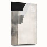Abstract minimalist wall art displayed in a side view, showcasing a sleek acrylic glass frame that enhances the artwork's vibrant colors and modern design.
