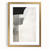 Abstract minimalist wall art framed in gold with a white mat, showcasing a modern design that enhances contemporary decor, perfect for living spaces.