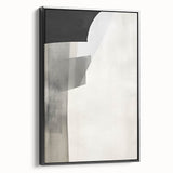 Abstract minimalist wall art framed in black, showcasing geometric patterns and soft color gradients. Perfect for modern home decor and enhancing any living space.