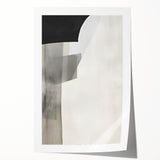 Abstract minimalist wall art print showcasing soft pastel colors and geometric shapes, rolled and ready for framing, highlighting modern interior aesthetics.