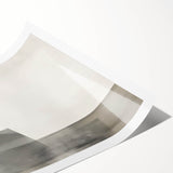 Abstract minimalist wall art print showcasing soft pastel colors and geometric shapes, elegantly rolled for shipping in a protective cardboard tube. Ideal for modern home decor.