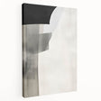 Abstract minimalist wall art on stretched canvas, showcasing soft pastel colors and geometric shapes, presented in a side view to highlight its depth and texture. Perfect for modern decor, this piece adds a serene touch to any room.