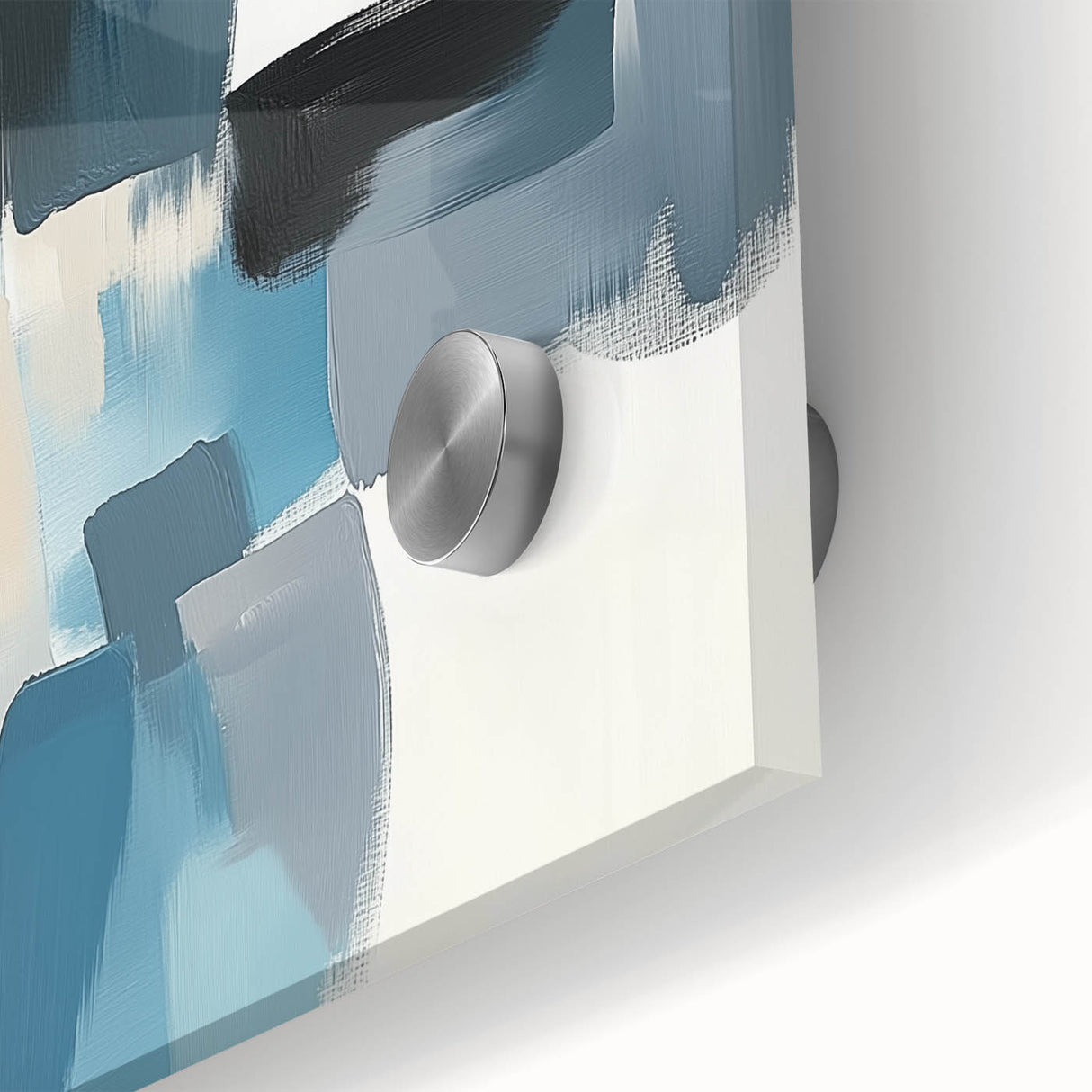 Colorful Abstract Wall Art – Teal, Gray & Beige Modern Brush Strokes