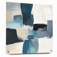 Colorful Abstract Wall Art – Teal, Gray & Beige Modern Brush Strokes