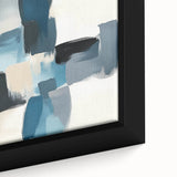 Colorful Abstract Wall Art – Teal, Gray & Beige Modern Brush Strokes