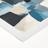 Colorful Abstract Wall Art – Teal, Gray & Beige Modern Brush Strokes