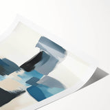 Colorful Abstract Wall Art – Teal, Gray & Beige Modern Brush Strokes