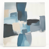 Colorful Abstract Wall Art – Teal, Gray & Beige Modern Brush Strokes
