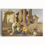 Baroque Ancient Ruins Scene: Classic Art Print with Historical Drama