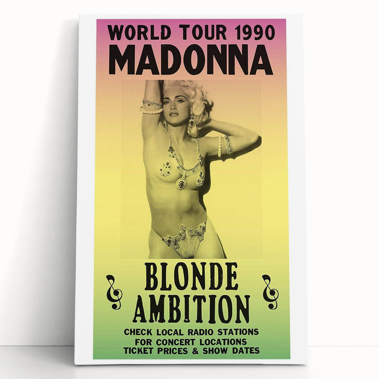 Madonna 1990 Blonde Ambition World Tour Poster - Retro Pop Art