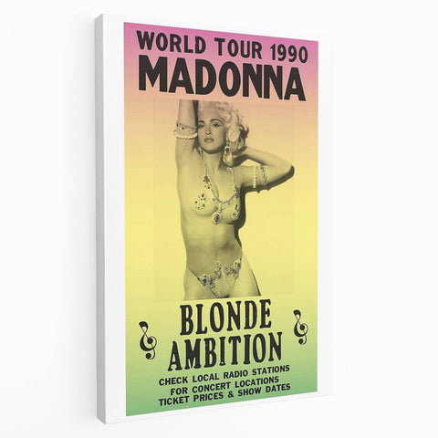 Madonna 1990 Blonde Ambition World Tour Poster - Retro Pop Art