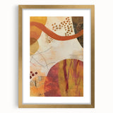 Extra large abstract art print featuring textured autumn hues on a framed canvas, ideal for living room decor.